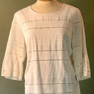 J. Crew white shift dress with flutter sleeve